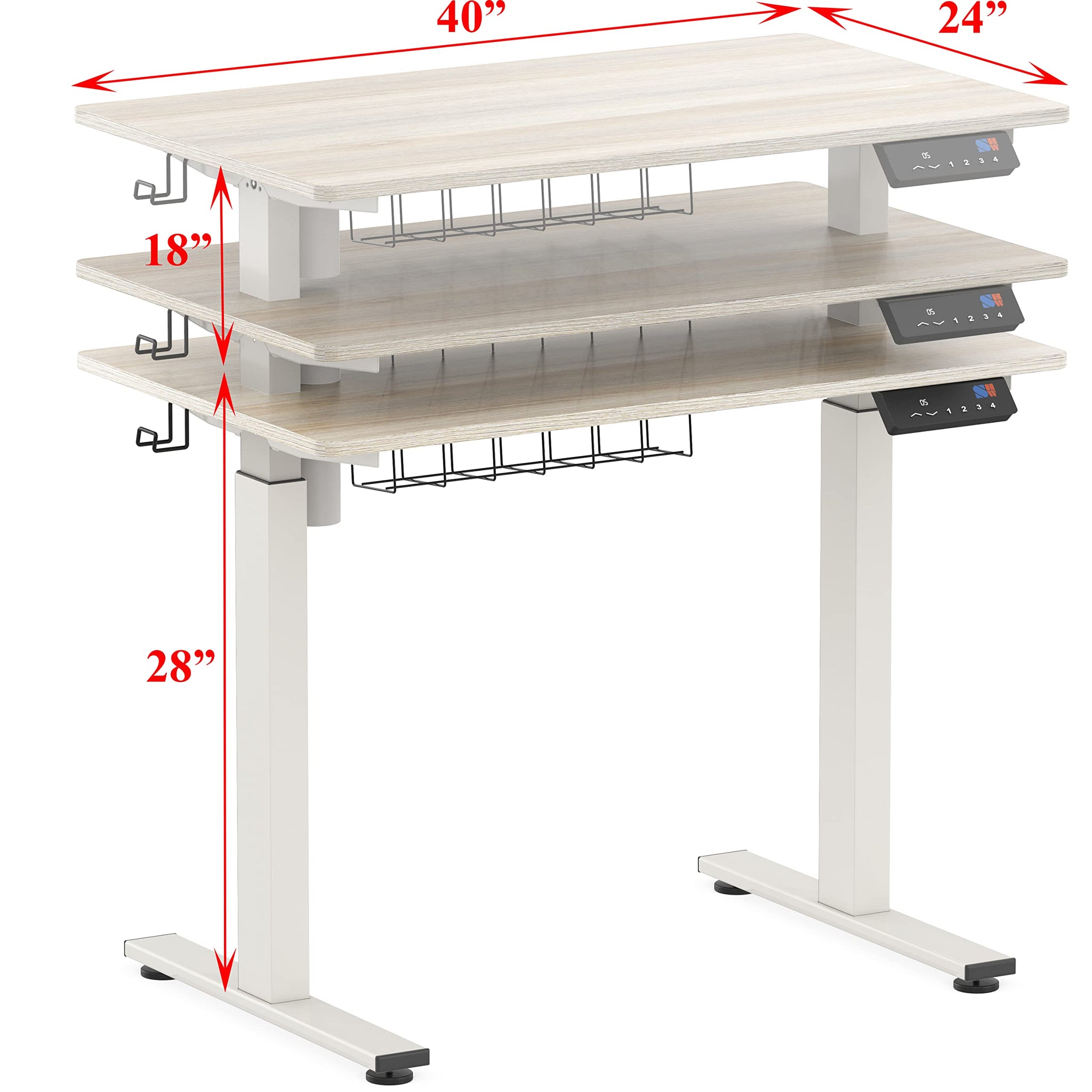 Height Adjustable Standing Desk with Memory Preset Feature