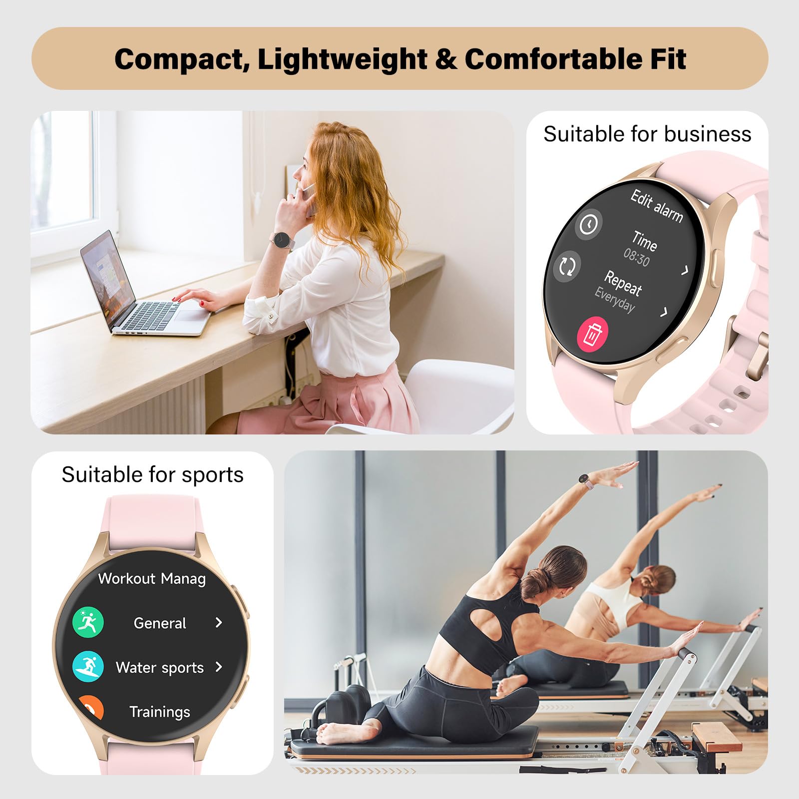 Smart Watch For Women With Alexa Health Tracking AMOLED