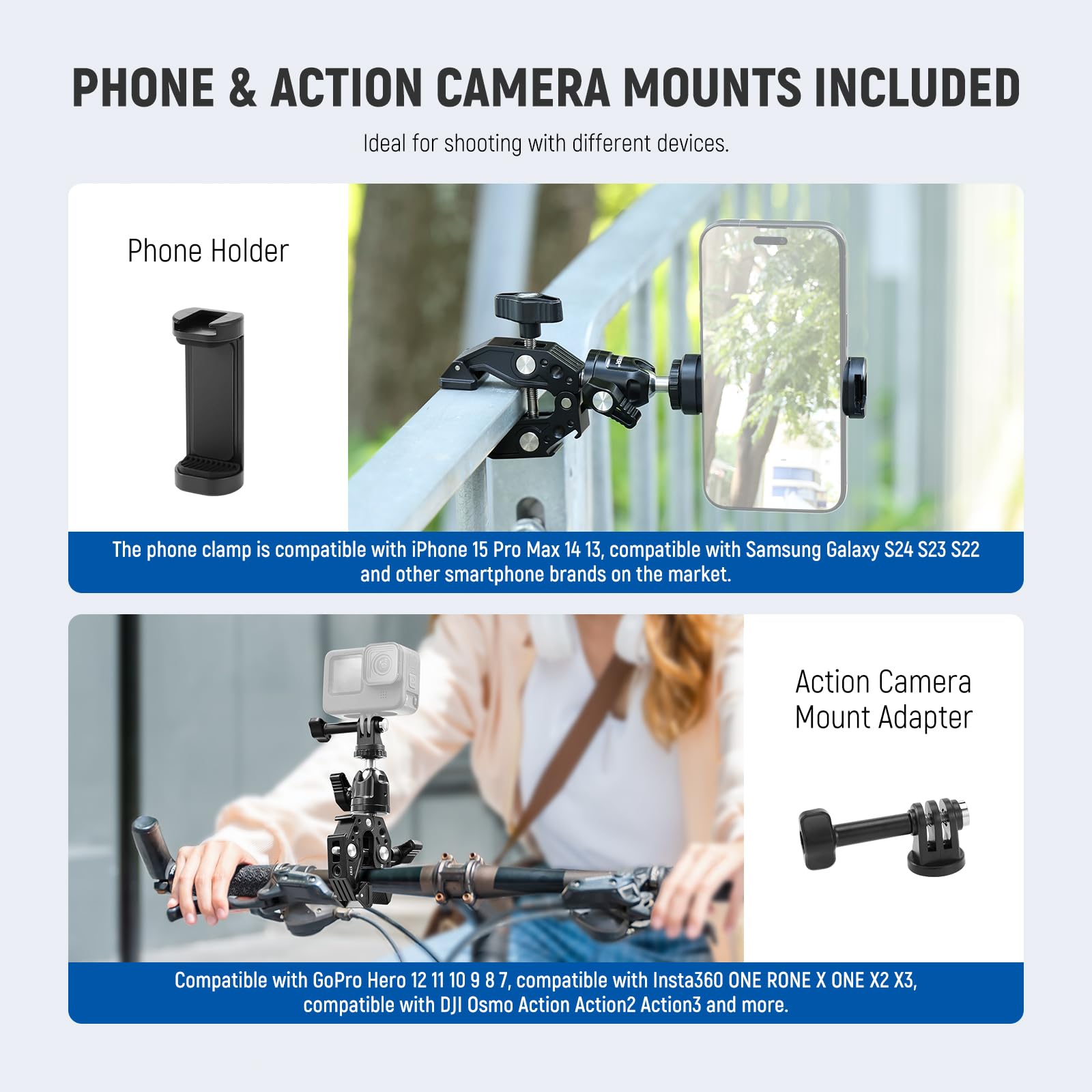 Neewer Super Clamp with Dual Ballhead Magic Arm