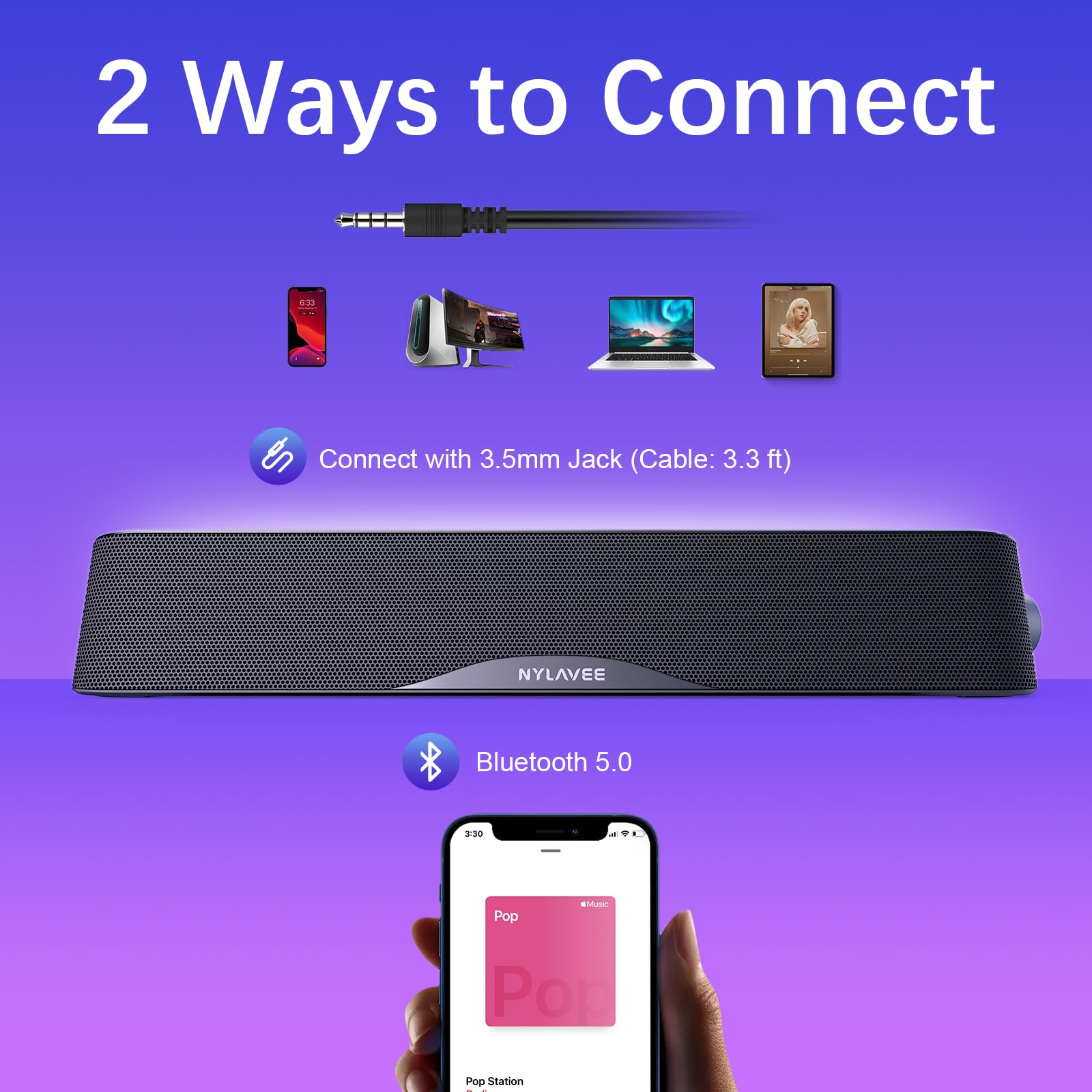 Hi-Fi Bluetooth Computer Speakers with Dynamic Lighting