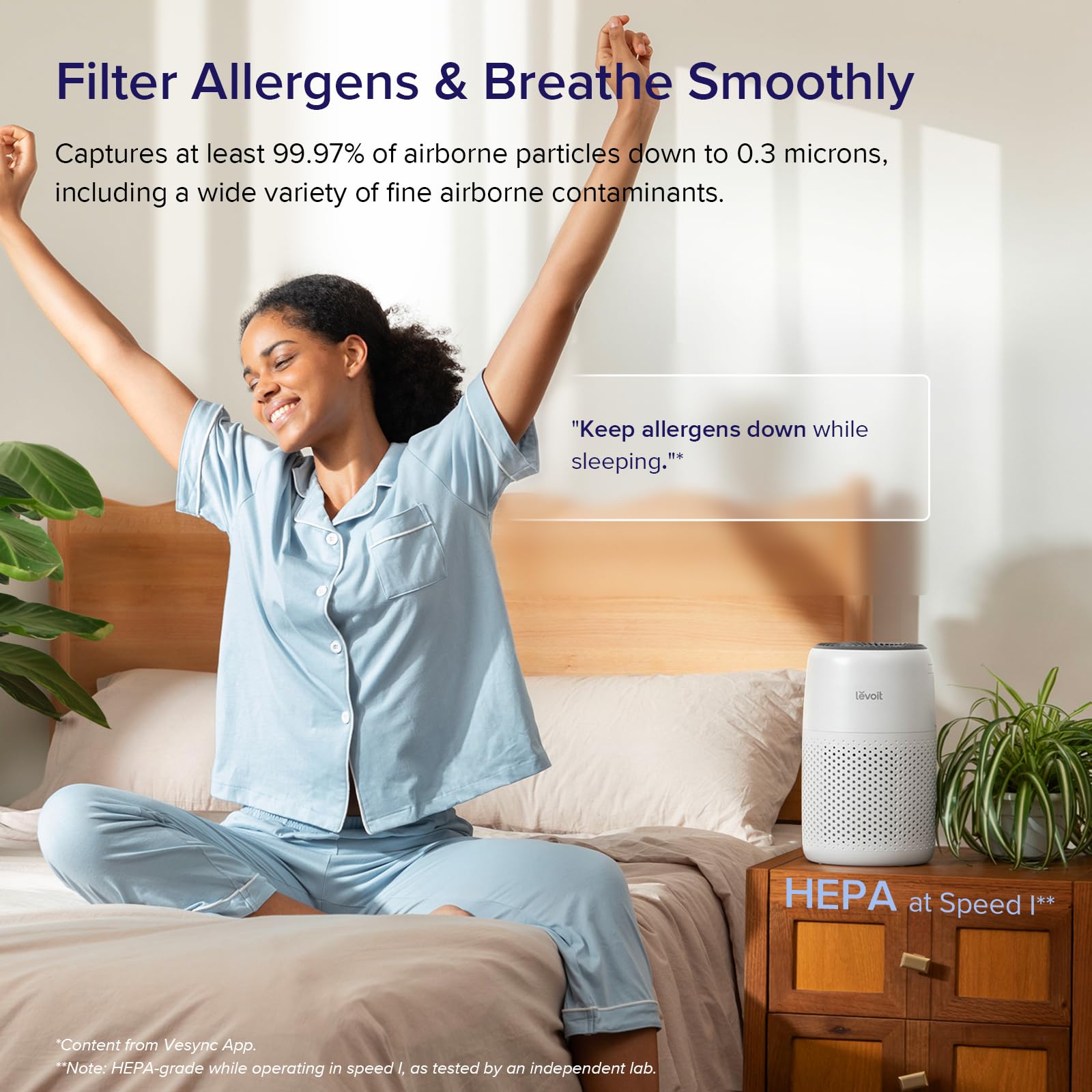 Levoit Air Purifier for Better Sleep and Clean Air