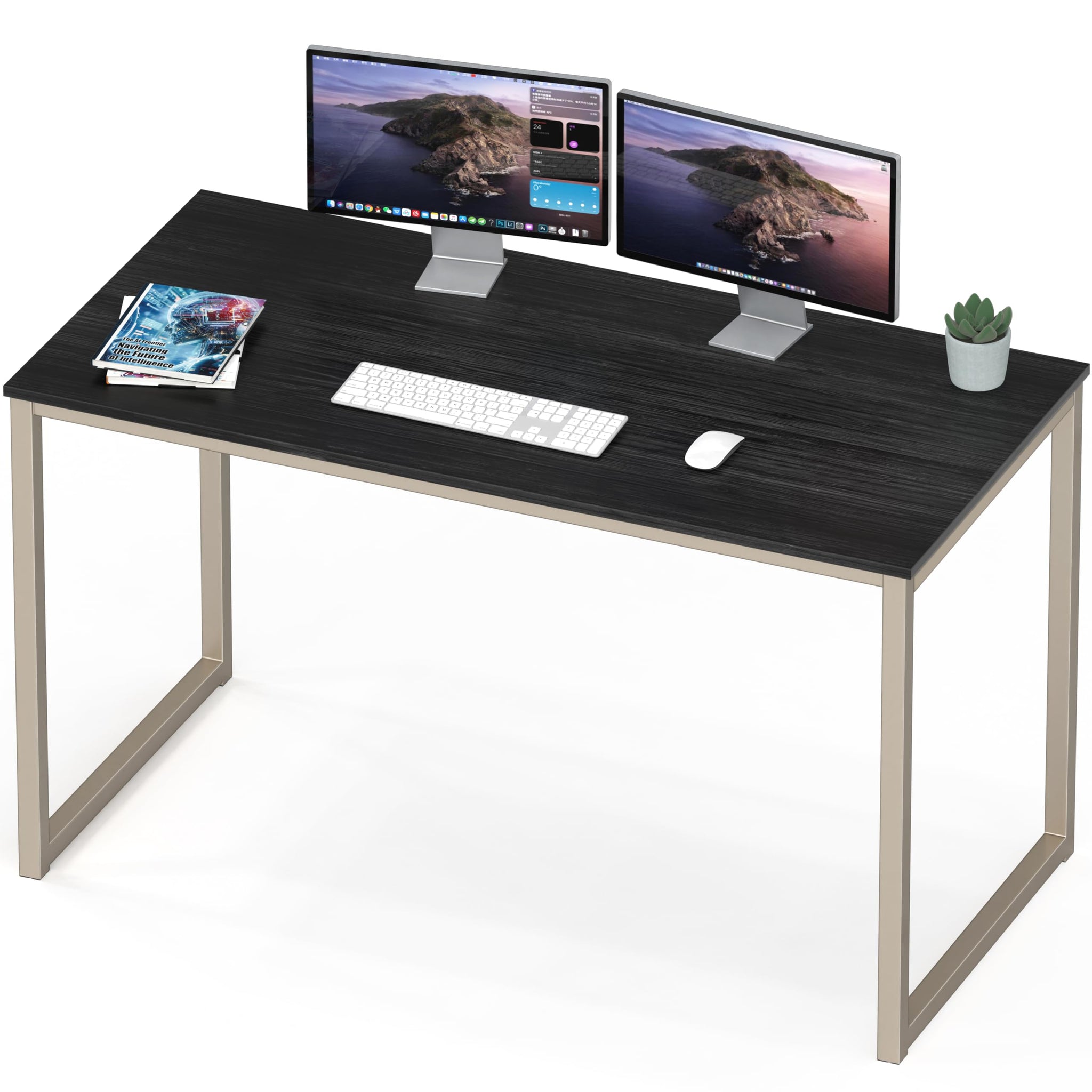 SHW 48 Inch Black Home Office Computer Desk