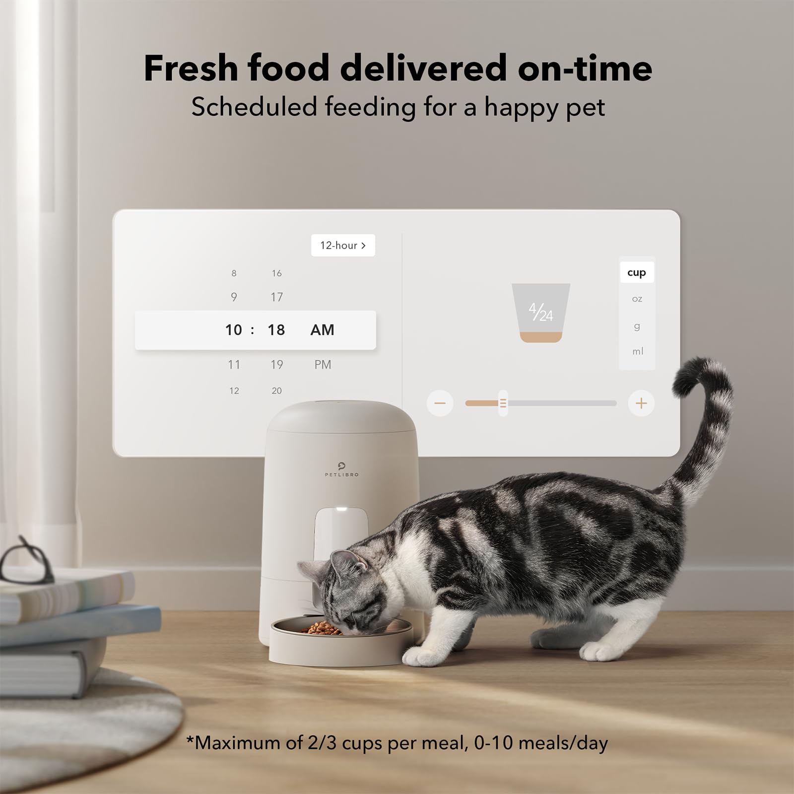 Smart Wi-Fi Cat Feeder with 30 Day Battery Life