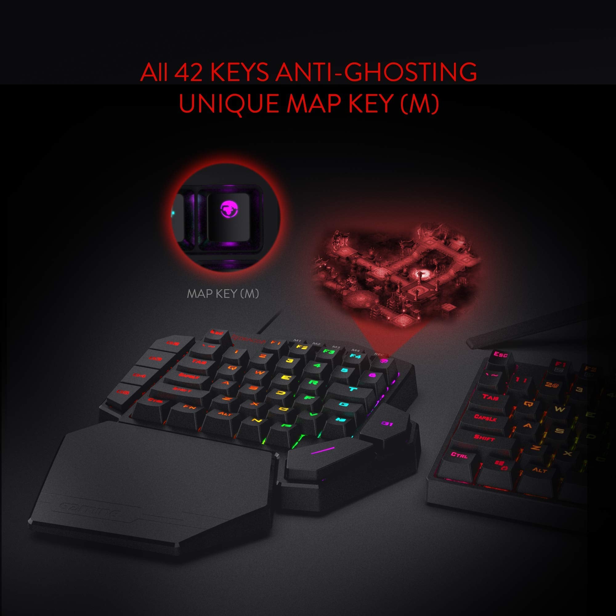 Redragon K585 DITI One Handed RGB Gaming Keyboard