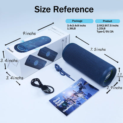 Wireless Portable Speaker IPX7 Waterproof 25W Stereo Sound