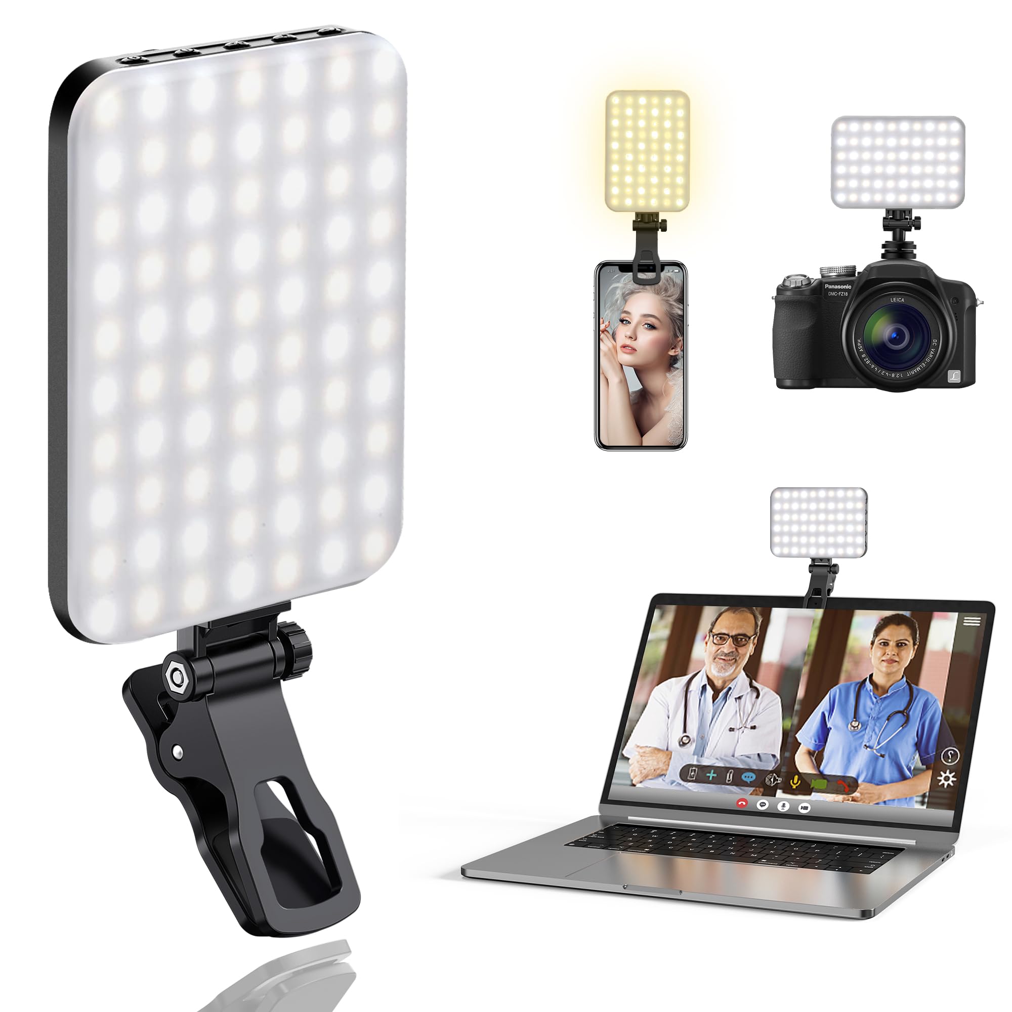 Rechargeable LED Selfie Light with Tripod Adapter