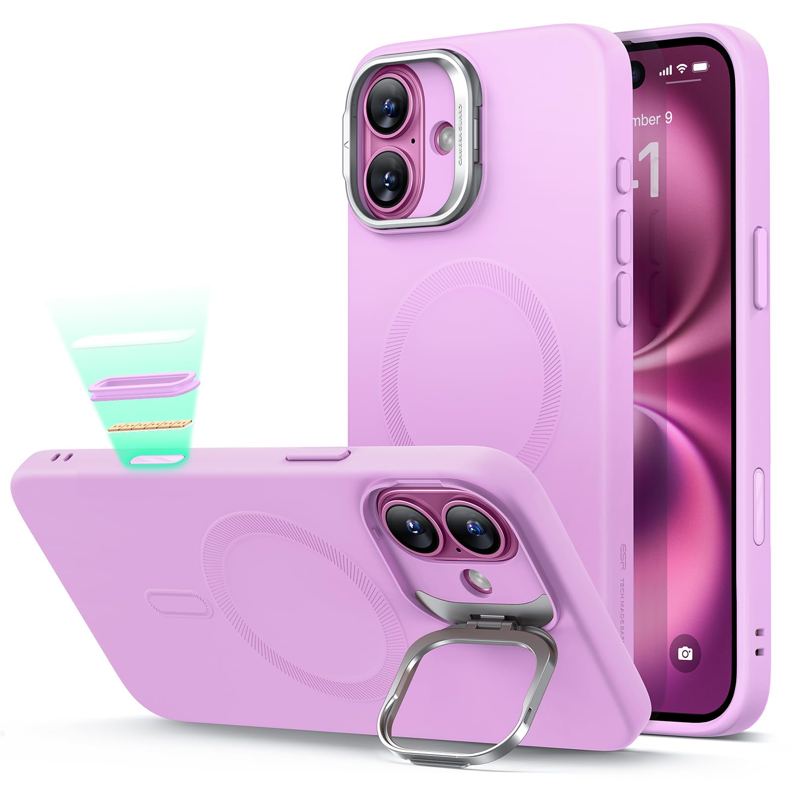 Military-Grade iPhone 16 Pro Max Case with Built-in Stand