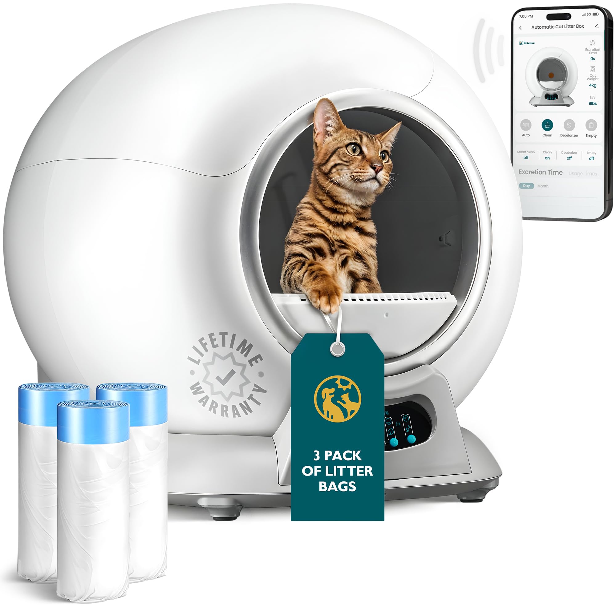 Self Cleaning Litter Box with App Control