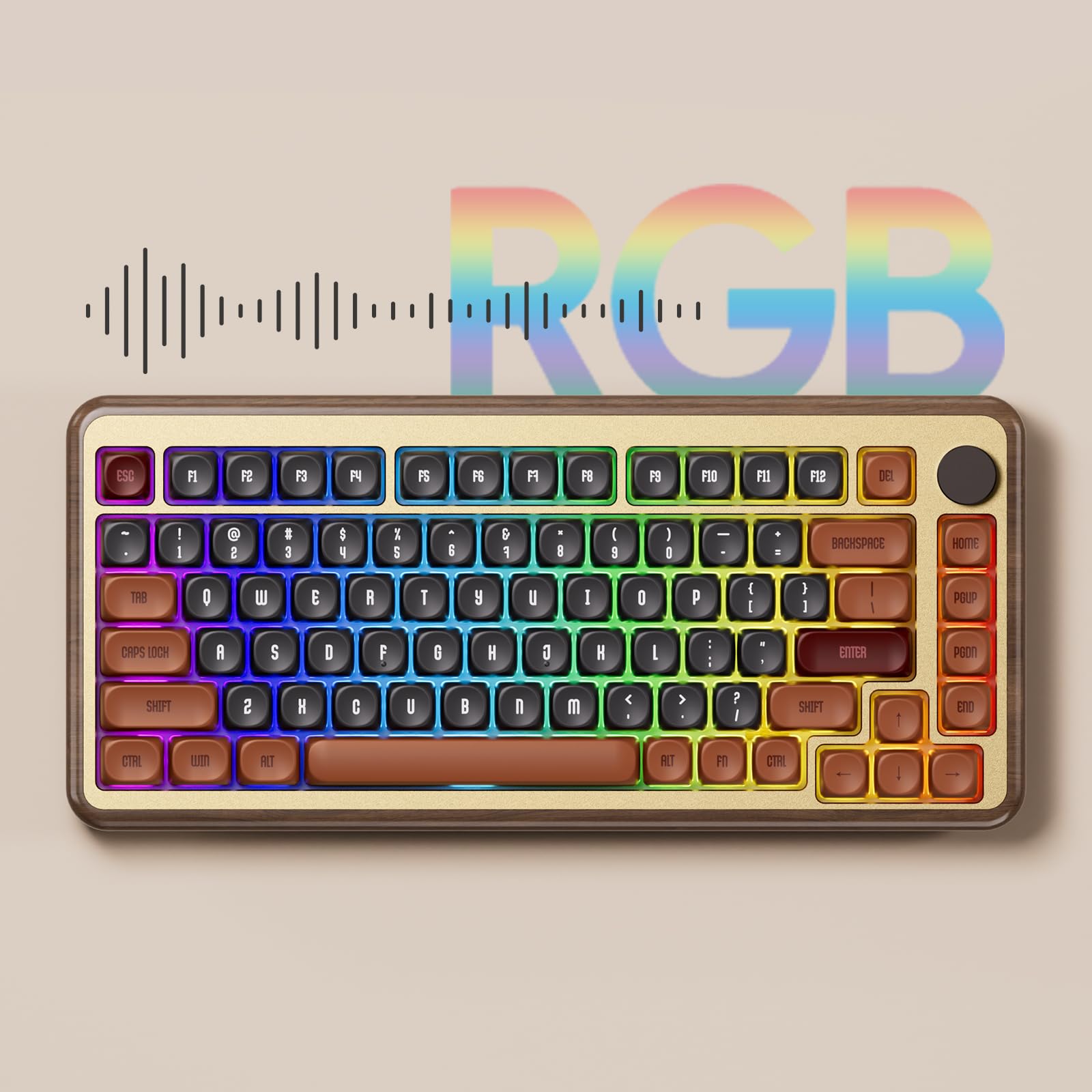 Akko MU02 Mechanical Keyboard with Walnut Case and RGB