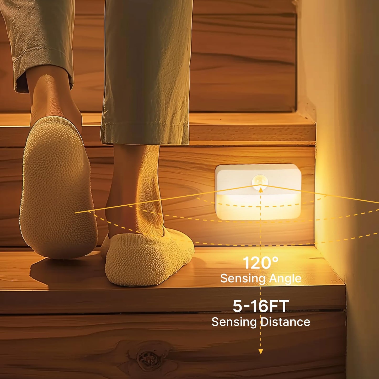 8 Pack Motion Sensor Stair Lights Battery Operated Indoor
