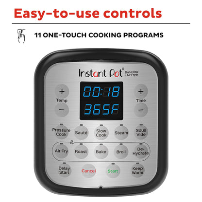 Instant Pot Duo Crisp 11 in 1 Pressure Cooker and Air Fryer
