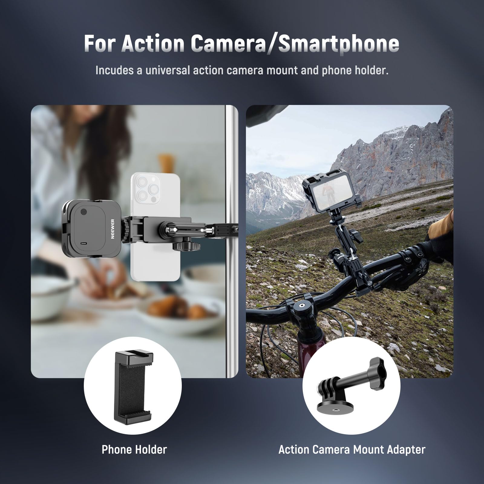Neewer Super Clamp with Dual Ballhead Magic Arm
