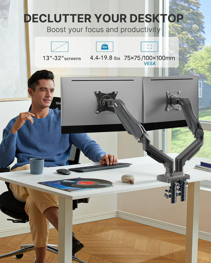 HUANUO Dual Monitor Stand 13 To 32 Inch VESA Desk Mount
