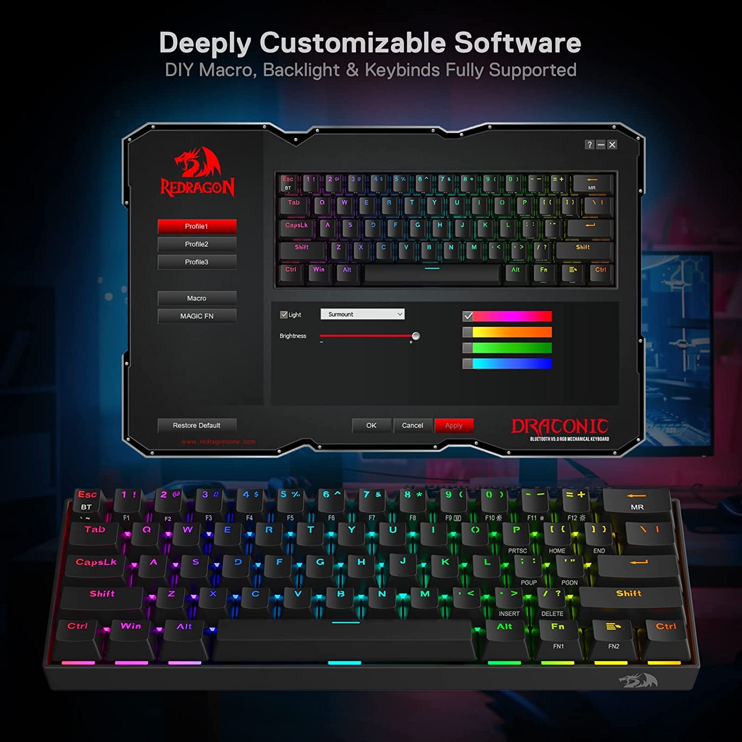 Redragon K530 Pro Wireless RGB Mechanical Keyboard