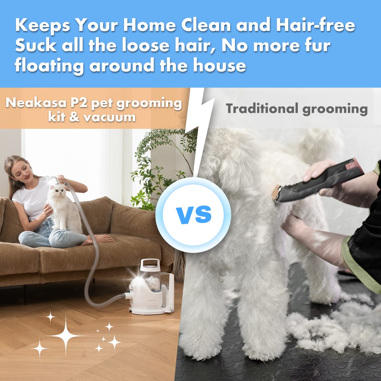 Neakasa P2 Pro Dog Grooming Kit with Vacuum Suction