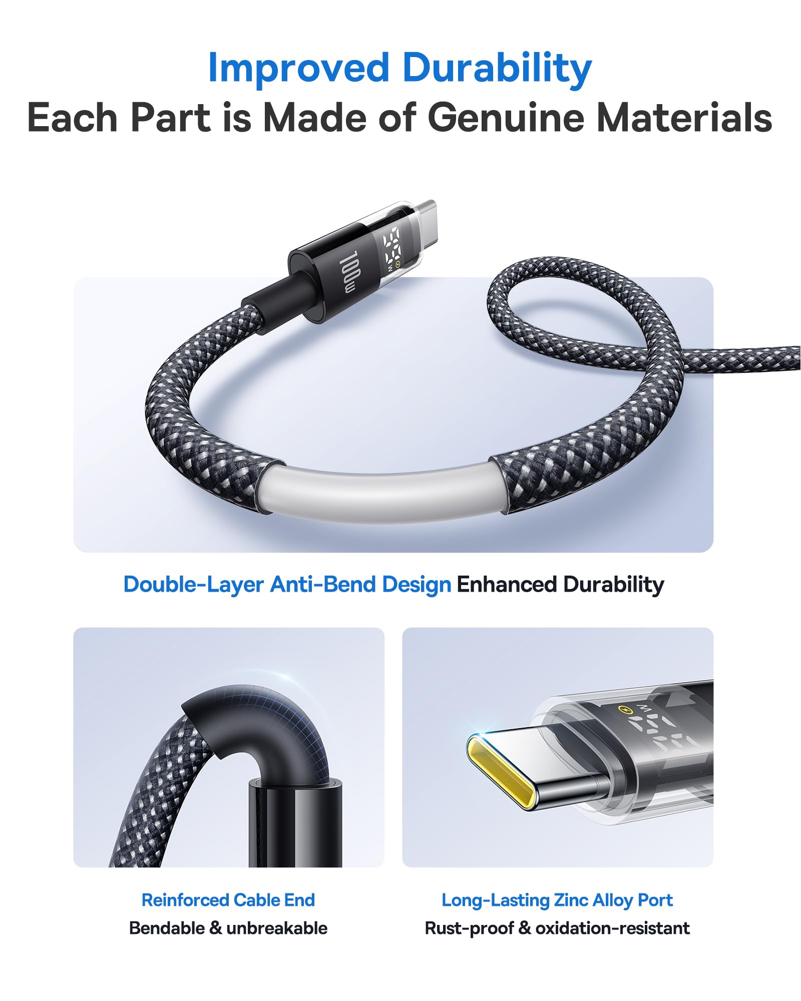 Baseus 100W USB C Cable With LED Display