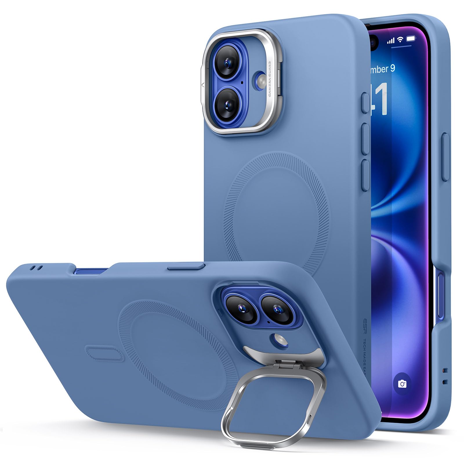 Military-Grade iPhone 16 Pro Max Case with Built-in Stand