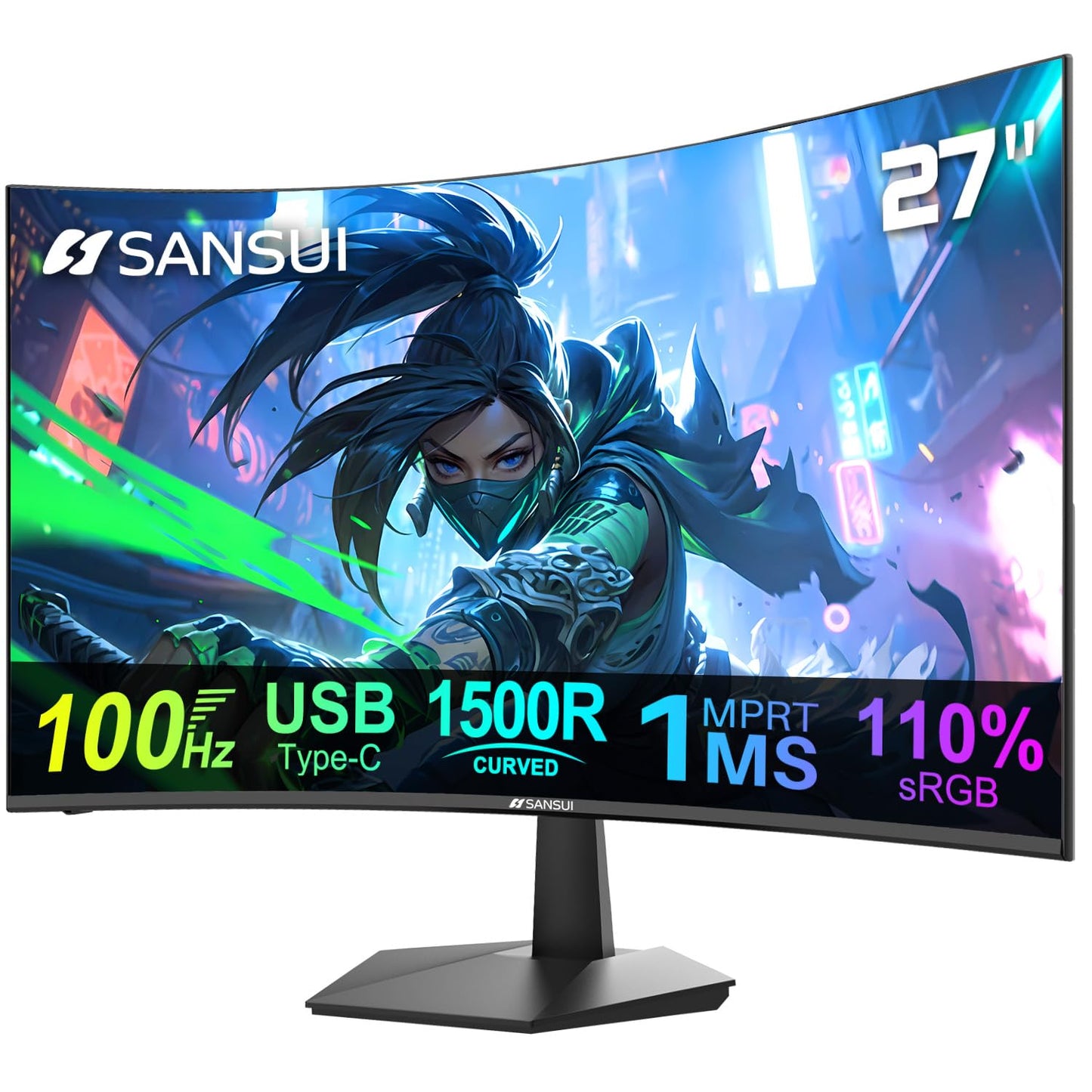 Sansui 24 Inch Eye Care Monitor With HDMI And VGA Ports