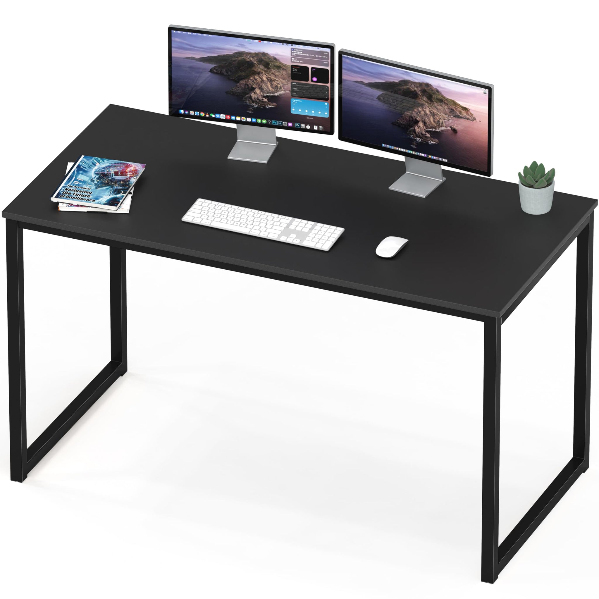SHW 48 Inch Black Home Office Computer Desk