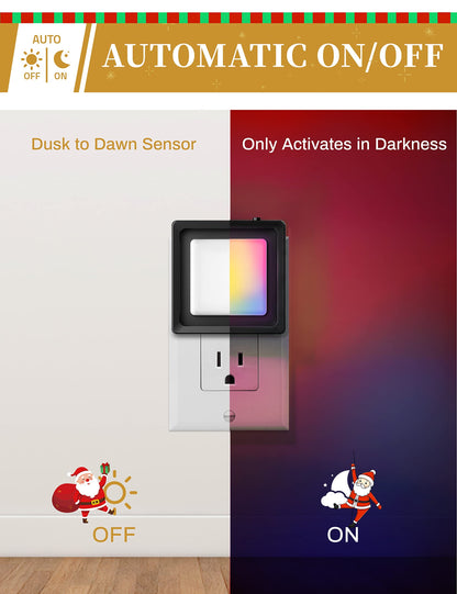 DORESshop LED Night Light 2 Pack Dusk to Dawn Dimmable