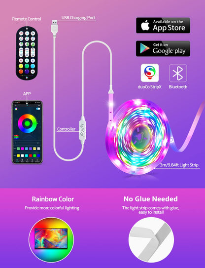 MATICOD RGB LED TV Strip With App Control MusicSync