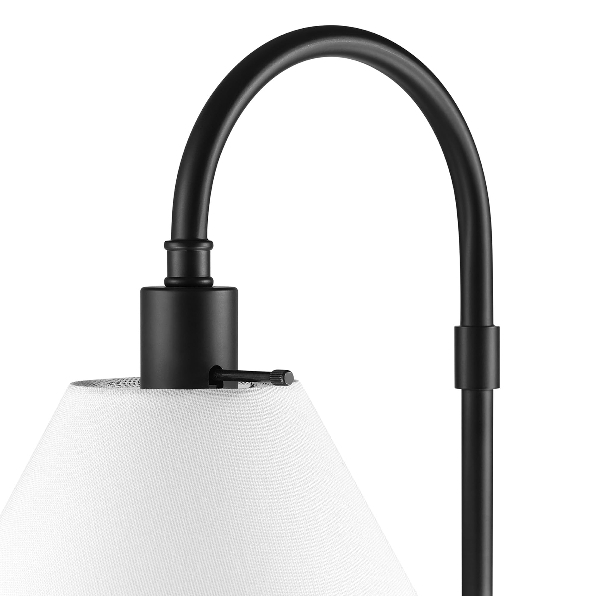 Brass Floor Lamp with White Shade for Modern Decor
