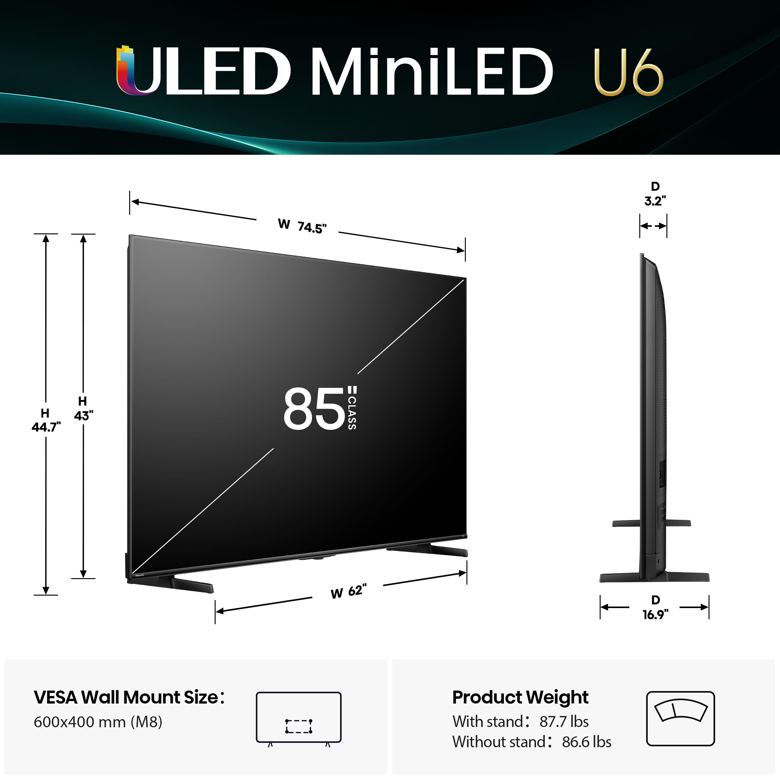 Hisense 55 Inch Mini LED 4K Smart TV for Ultimate Sports Viewing