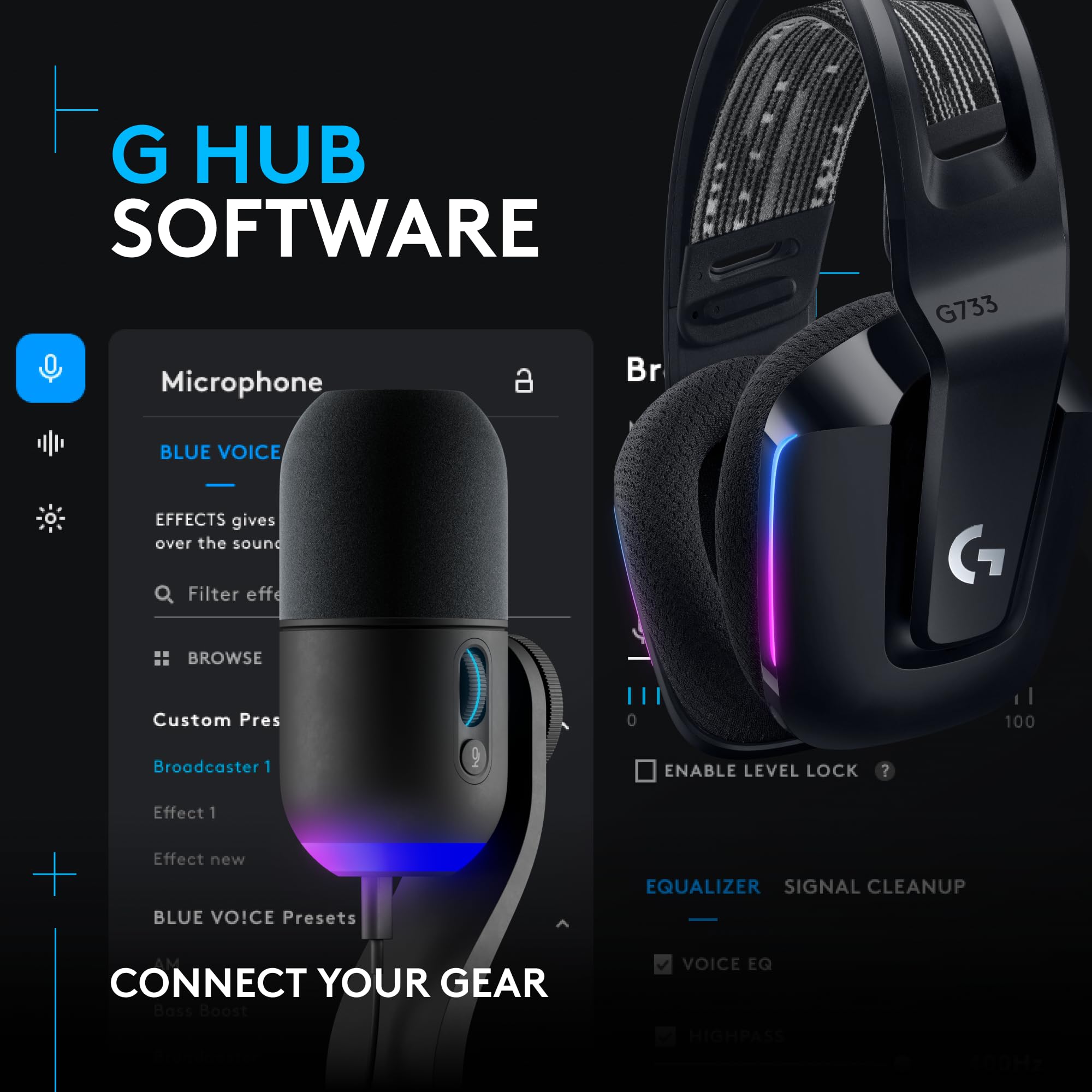 Logitech G733 Wireless Gaming Headset with Premium Audio