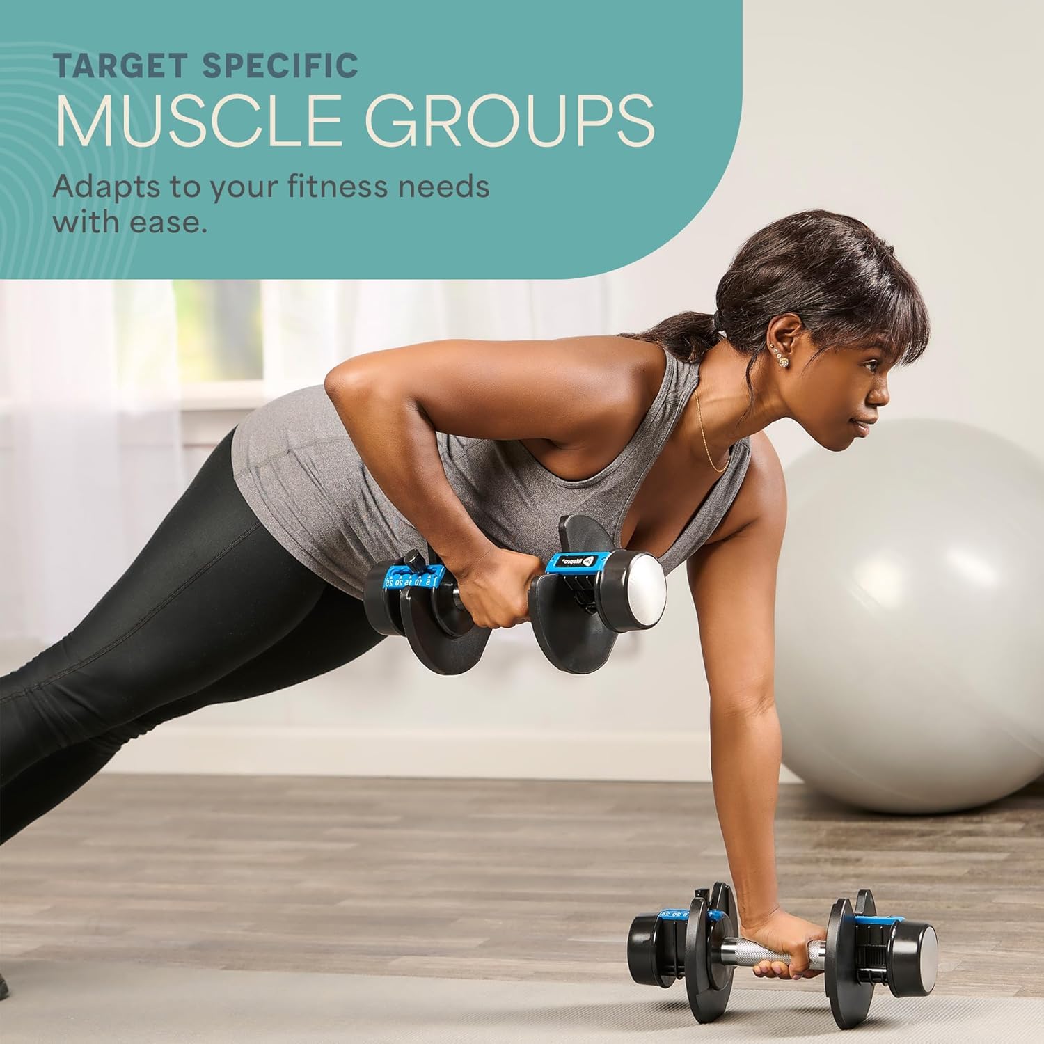 Adjustable Dumbbells Set with Rack for Home Gym