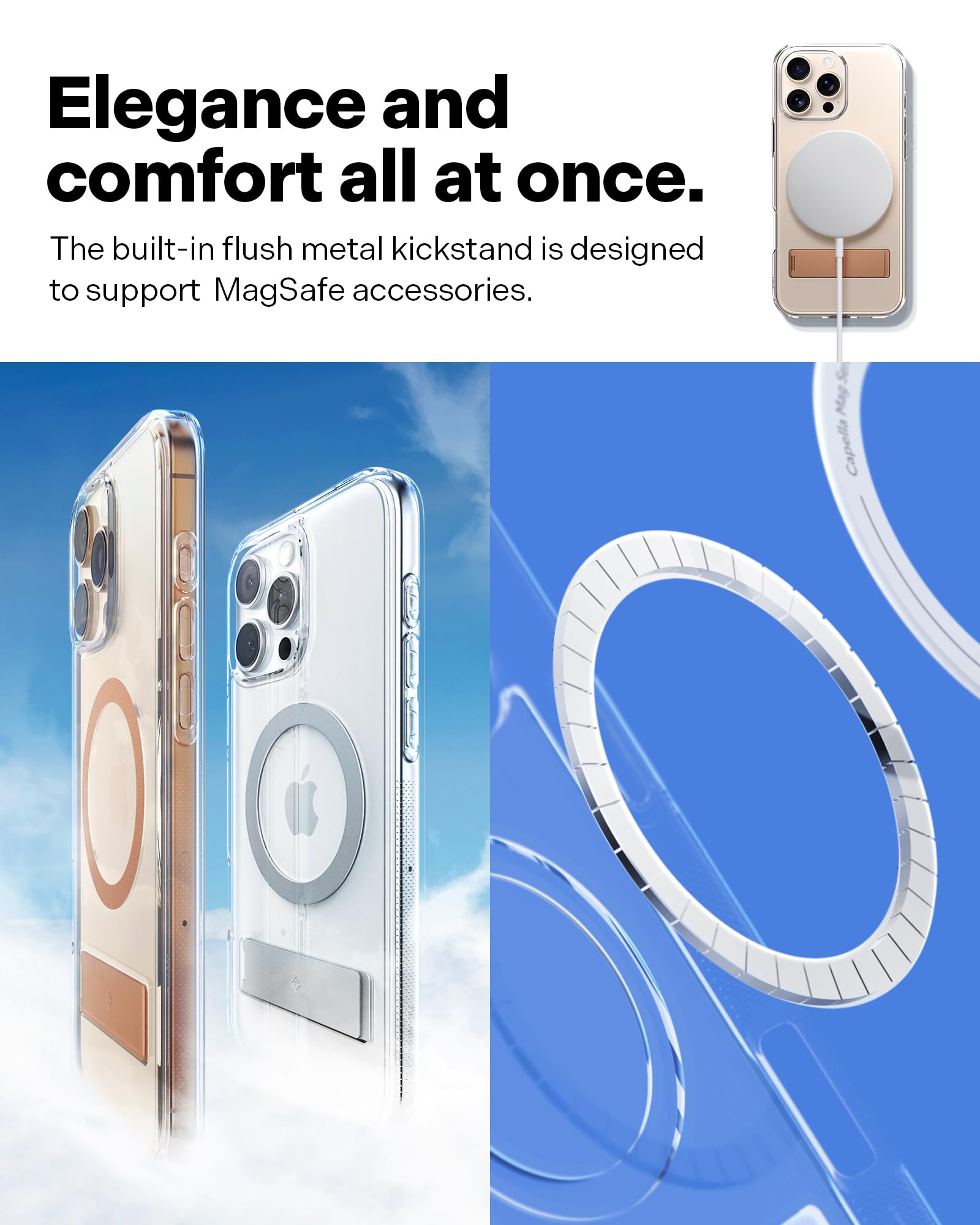 Ultra Clear Kickstand Case for iPhone 16 Pro Max