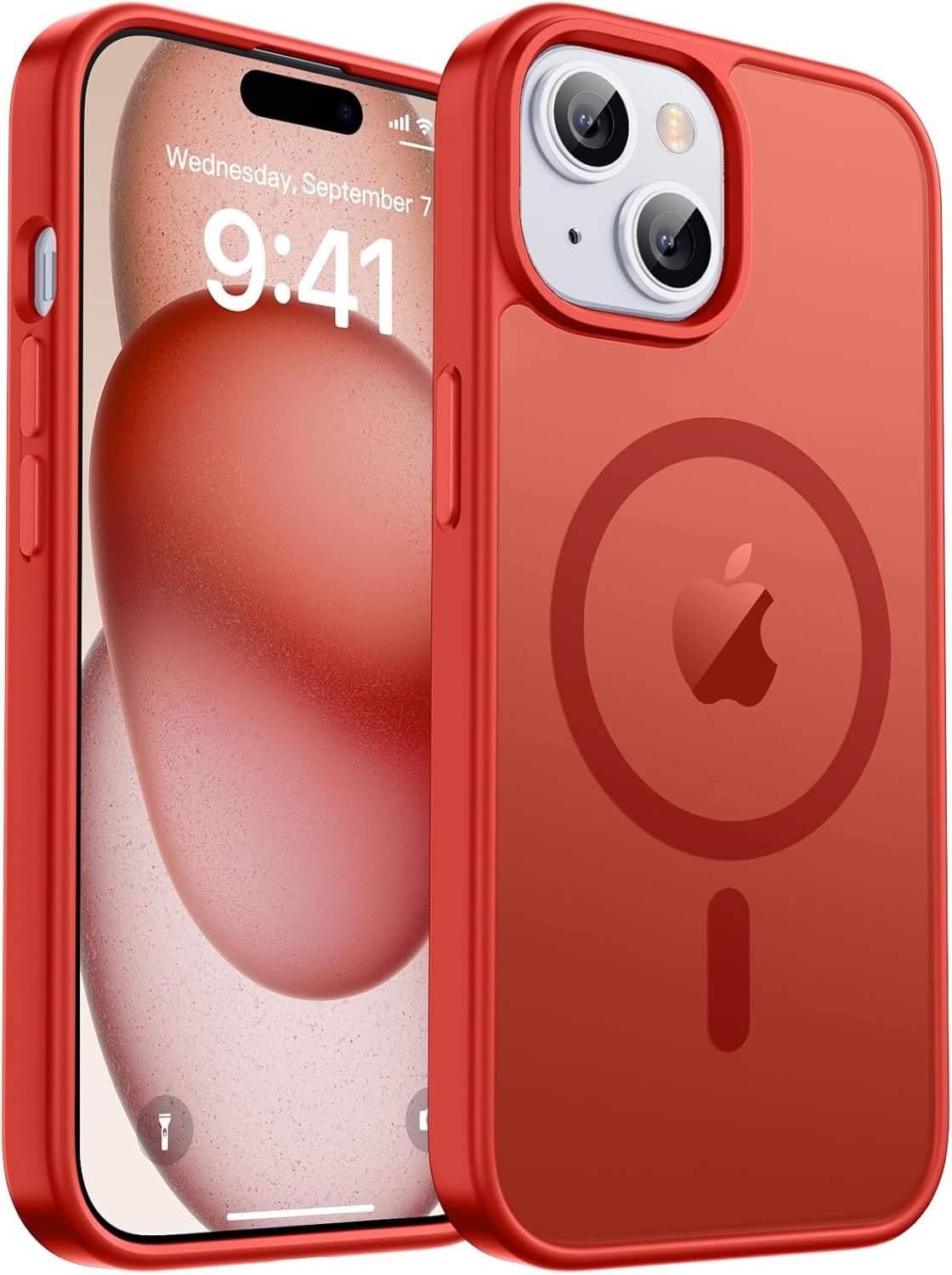 MagSafe Compatible iPhone 14 15 Case Matte Shockproof Anti Scratch Black