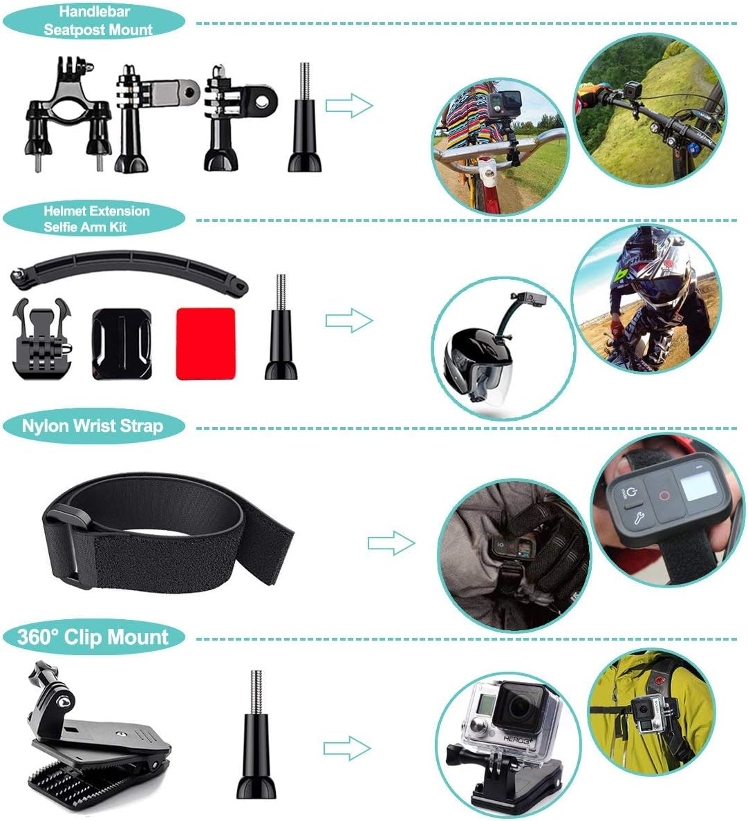 61 in 1 Action Camera Accessory Kit for Ultimate Versatility