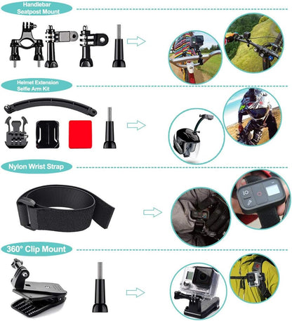 61 in 1 Action Camera Accessory Kit for Ultimate Versatility