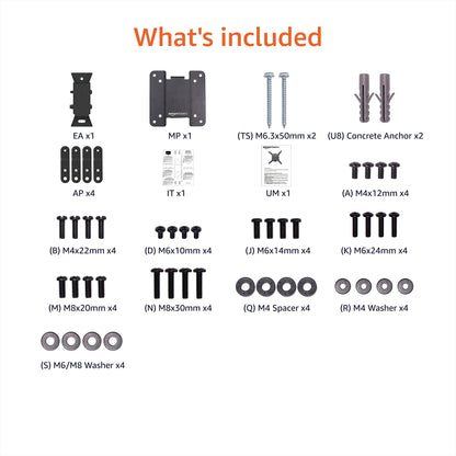 Amazon Basics Full Motion Wall Mount for 26 to 55 TVs Black