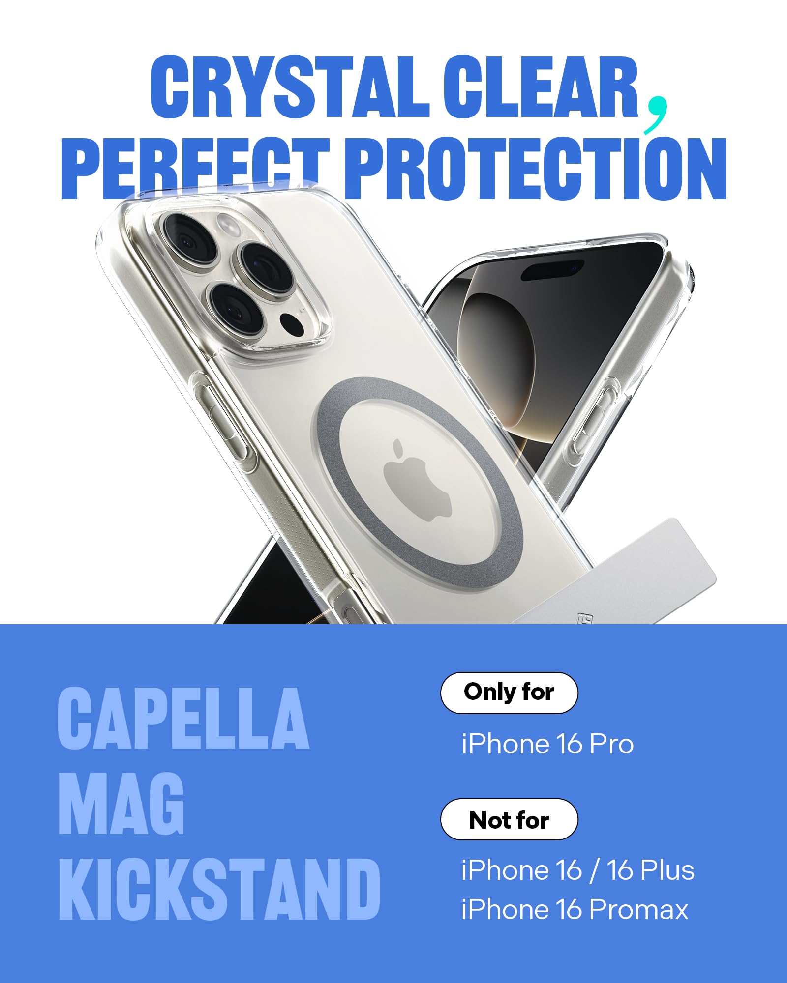 Ultra Clear Kickstand Case for iPhone 16 Pro Max