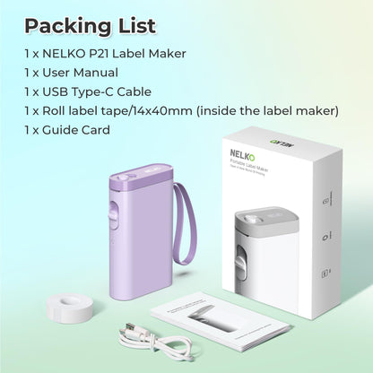 Nelko P21 Bluetooth Label Maker With Tape Wireless Printer
