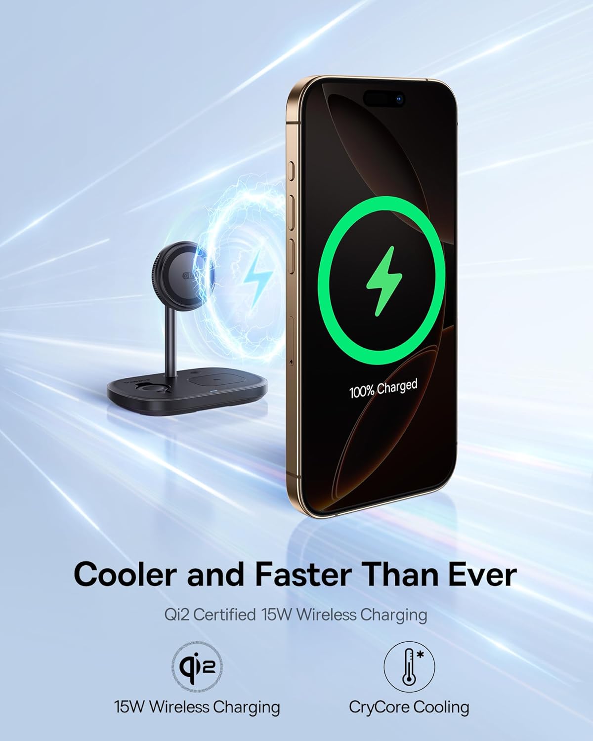 Baseus 3 in 1 Wireless Charger Stand with 15W Fast Charging
