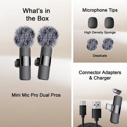 Mini Mic Pro Wireless Microphone For iPhone Android USBC