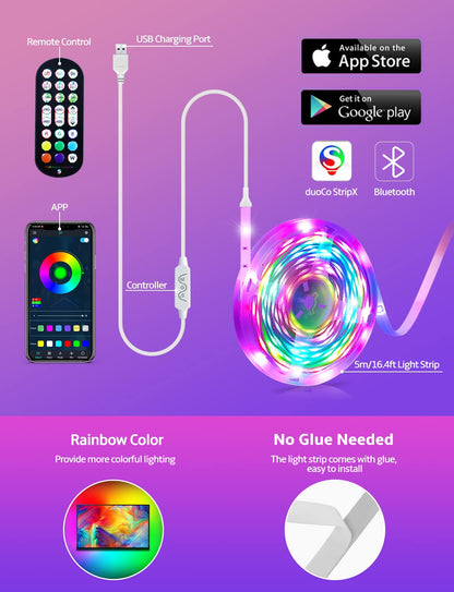 MATICOD RGB LED TV Strip With App Control MusicSync