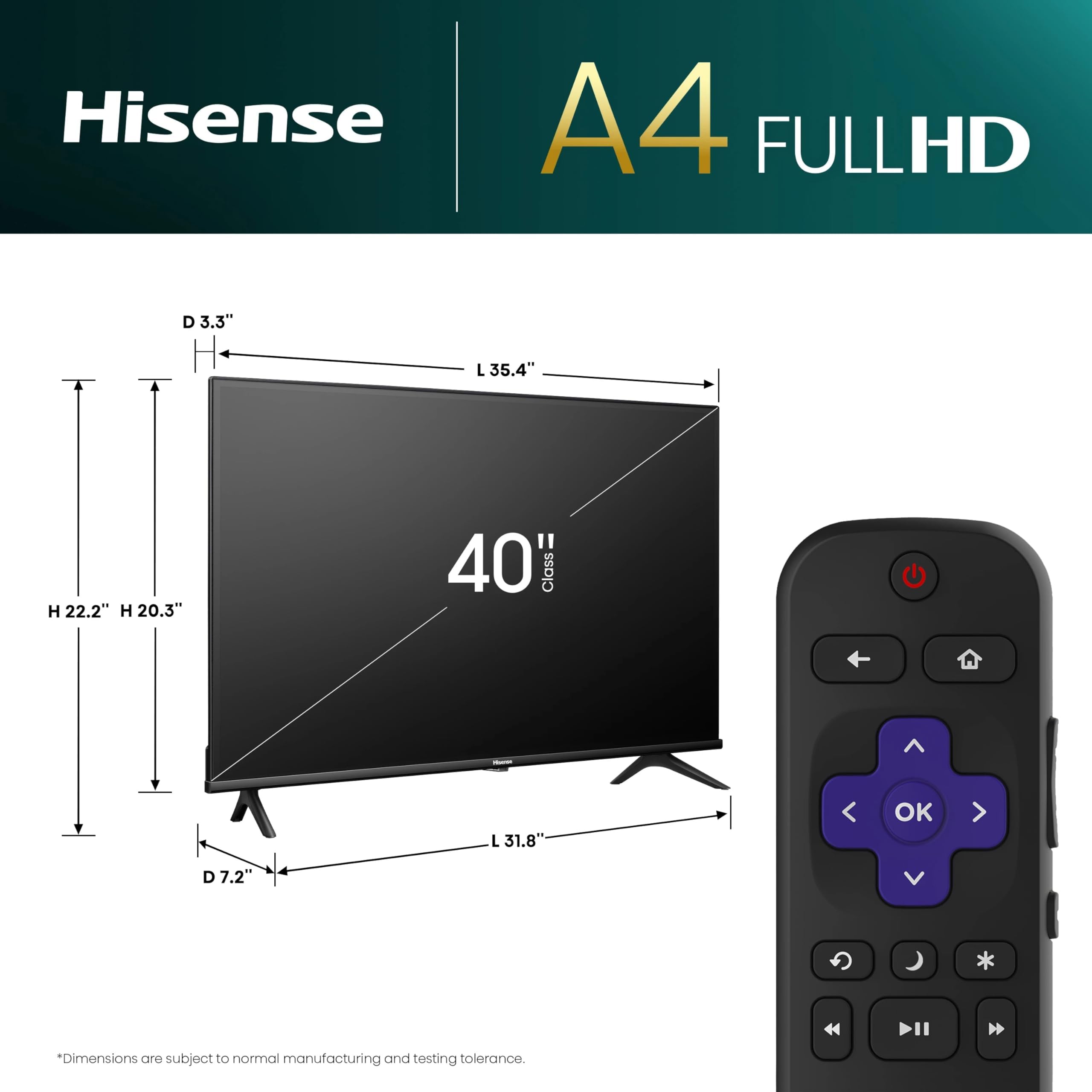 Hisense 32 Inch Smart Roku TV with Dolby Audio