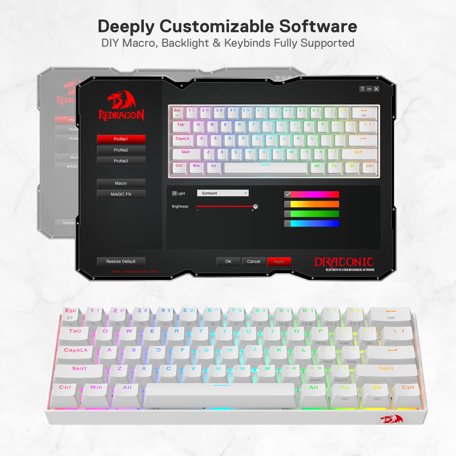 Redragon K530 Pro Wireless RGB Mechanical Keyboard