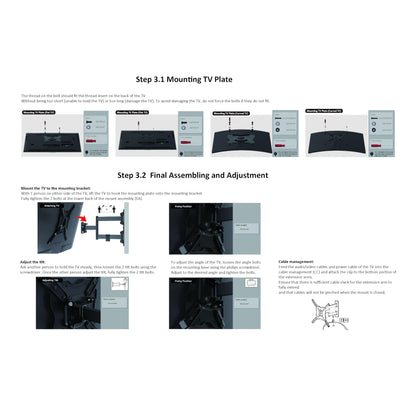 Amazon Basics Full Motion Wall Mount for 26 to 55 TVs Black