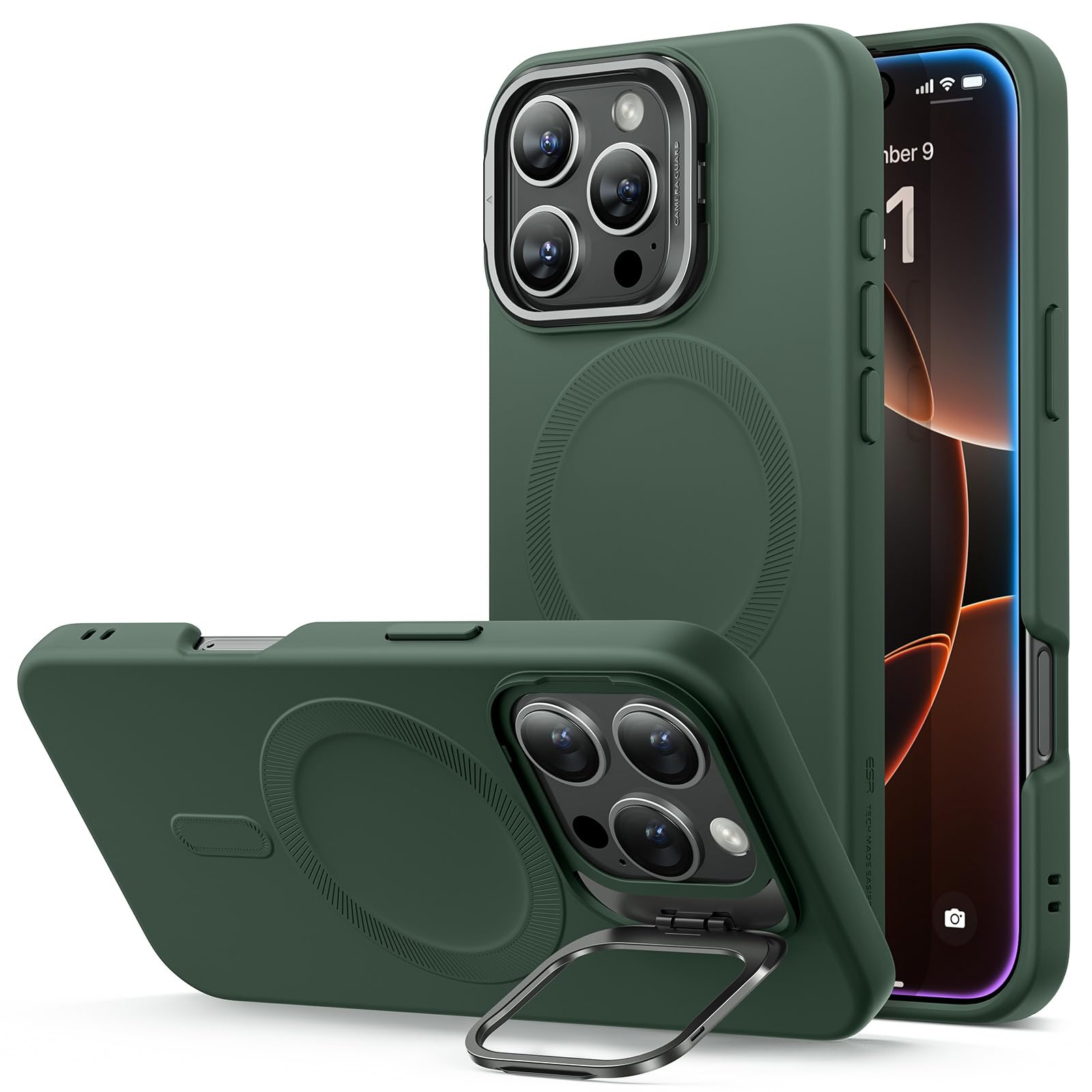 Military-Grade iPhone 16 Pro Max Case with Built-in Stand