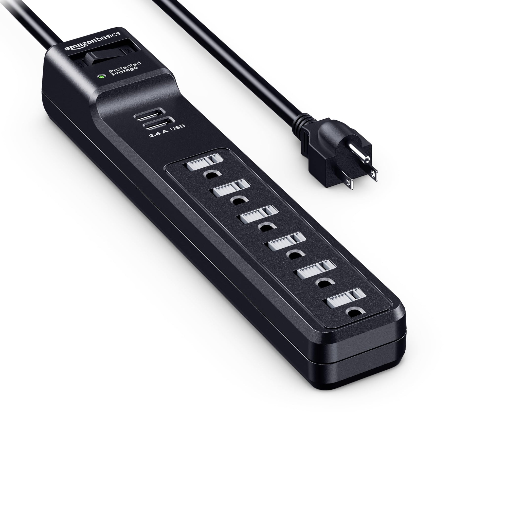 Amazon Basics Surge Protector Power Strip With USB Ports