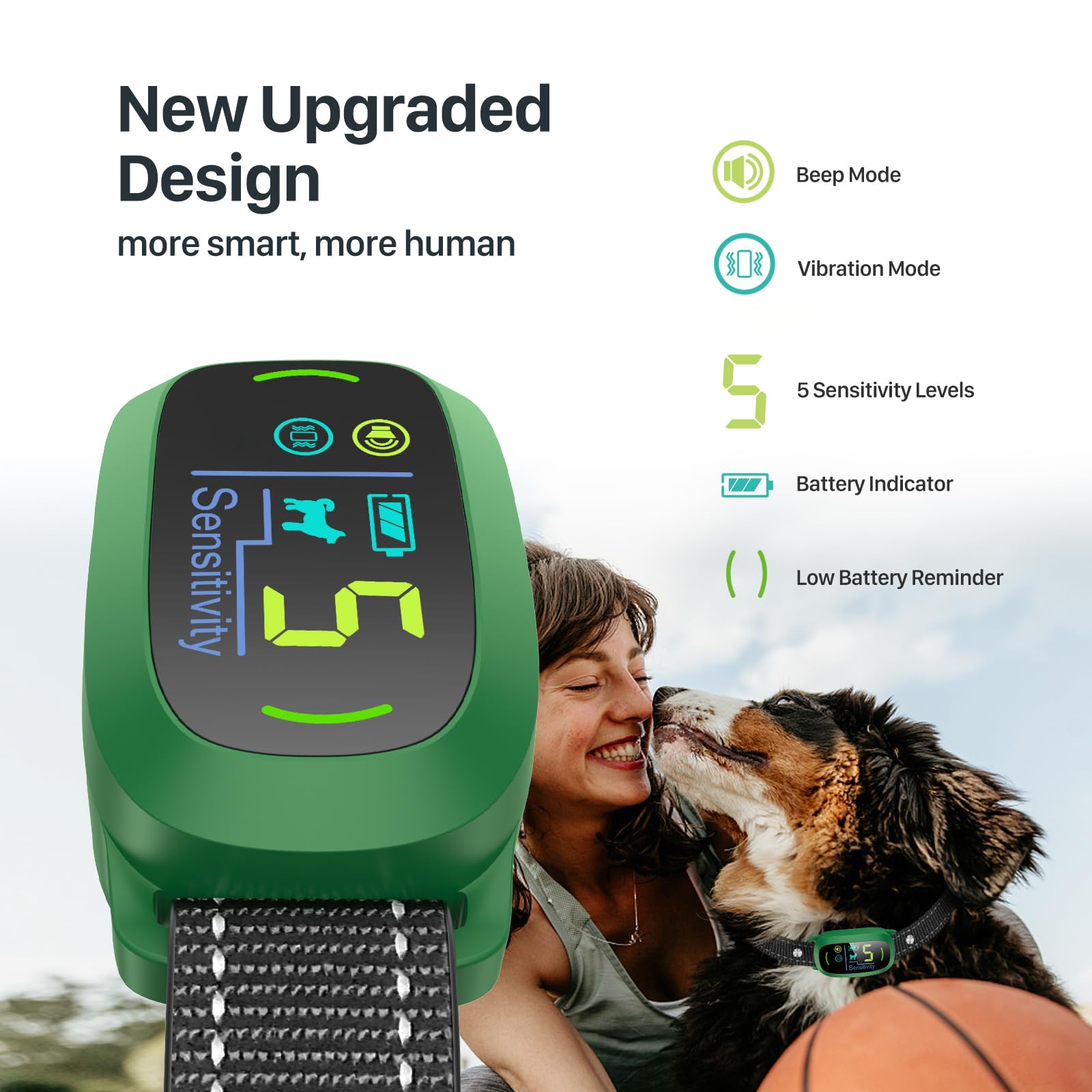 Rechargeable Dog Bark Collar with Adjustable Sensitivity Levels