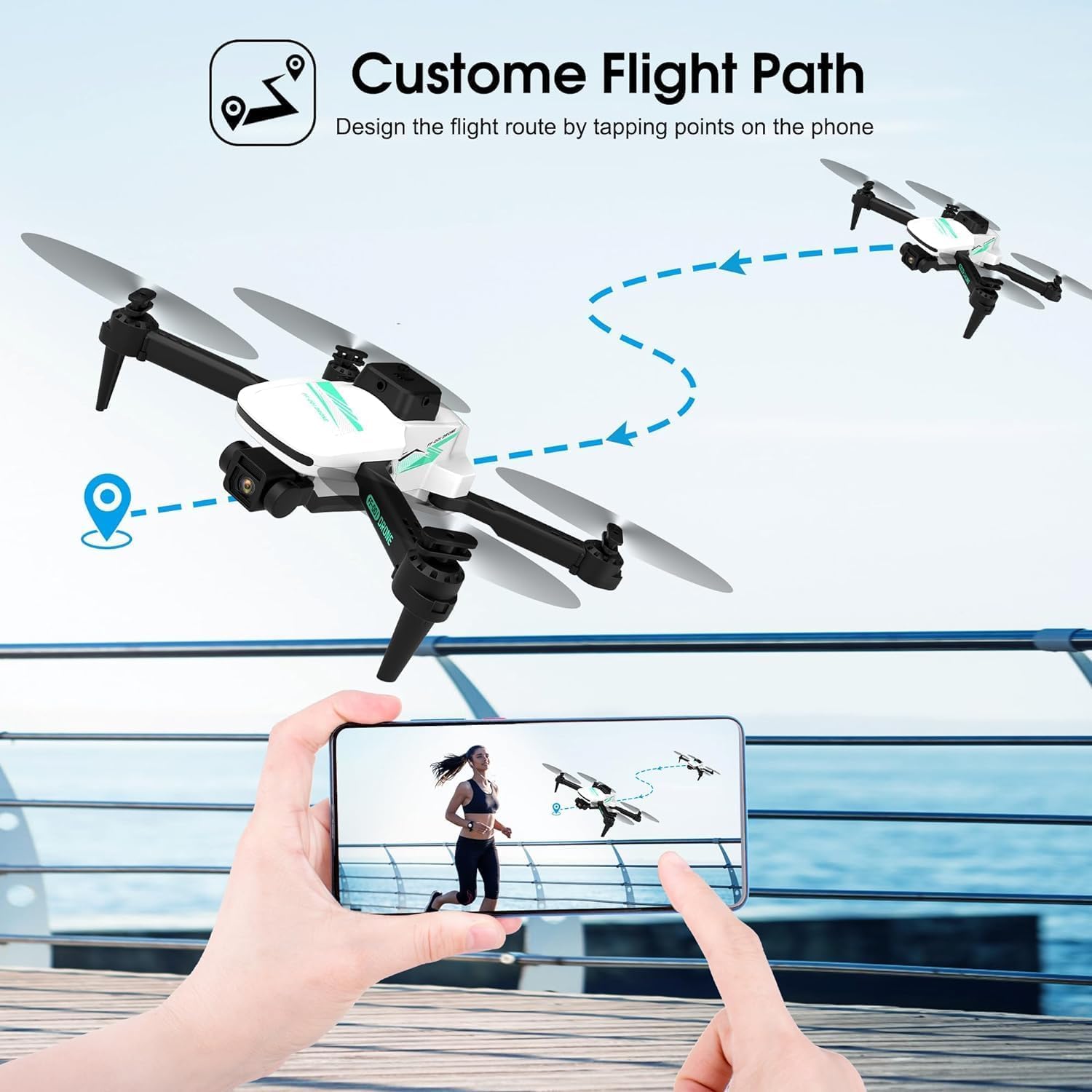 4K Foldable Drone with Camera and 40 Minutes Flight Time