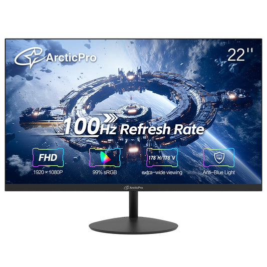 22 Inch Full HD Monitor 100Hz Frameless VESA Low Blue Mode
