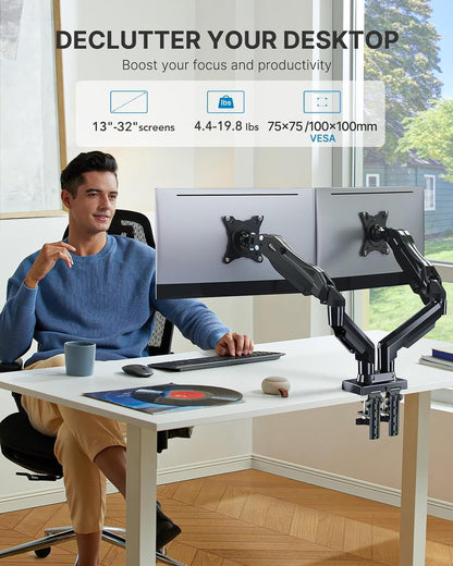HUANUO Dual Monitor Stand 13 To 32 Inch VESA Desk Mount