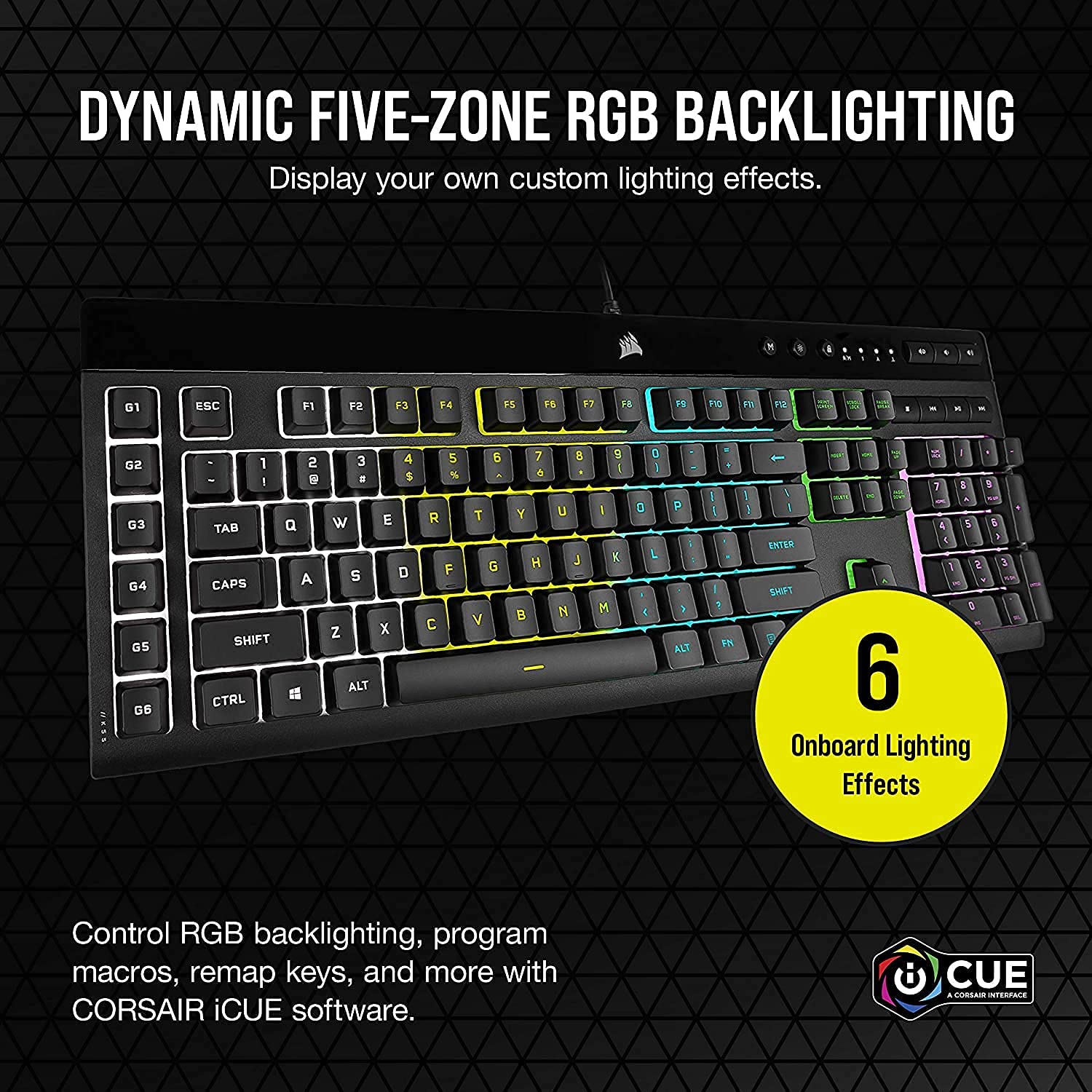 Corsair K55 RGB Pro Gaming Keyboard with Macro Keys