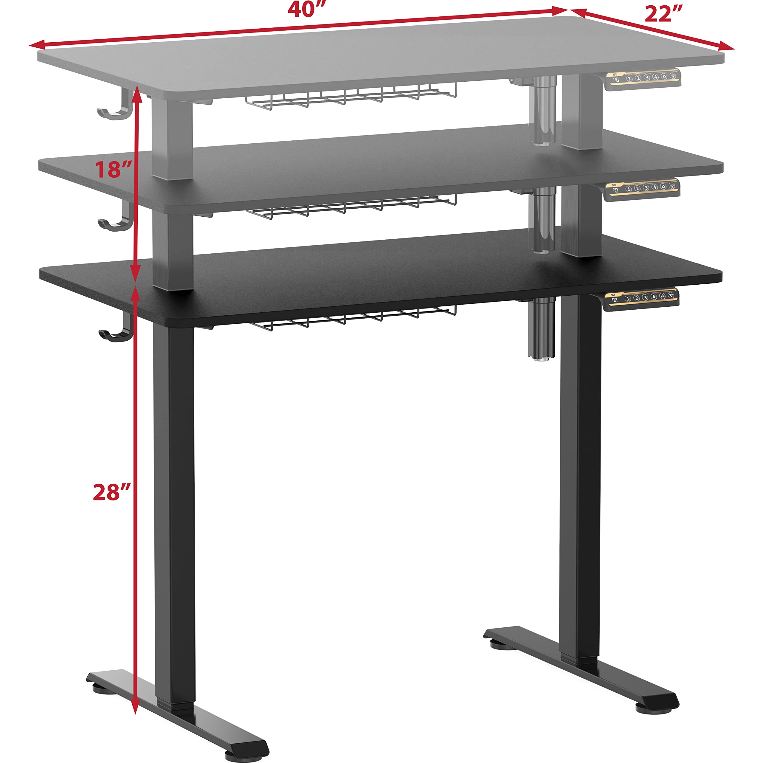 Electric Height Adjustable Desk with Cable Management